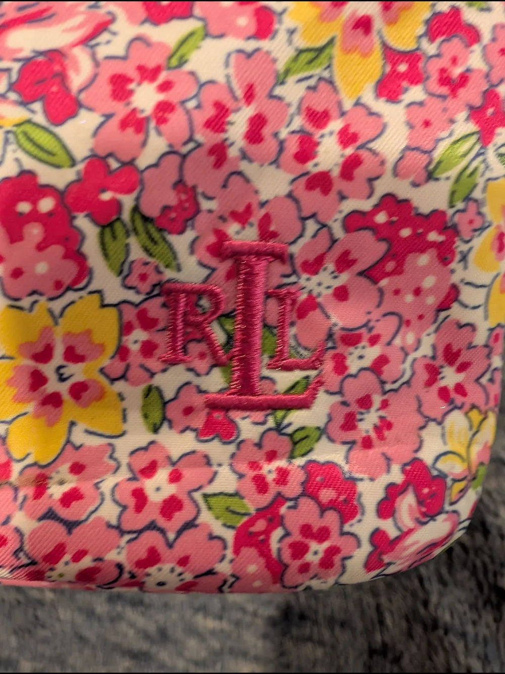 Lauren Ralph Lauren Pink Floral Zip Cosmetic Case